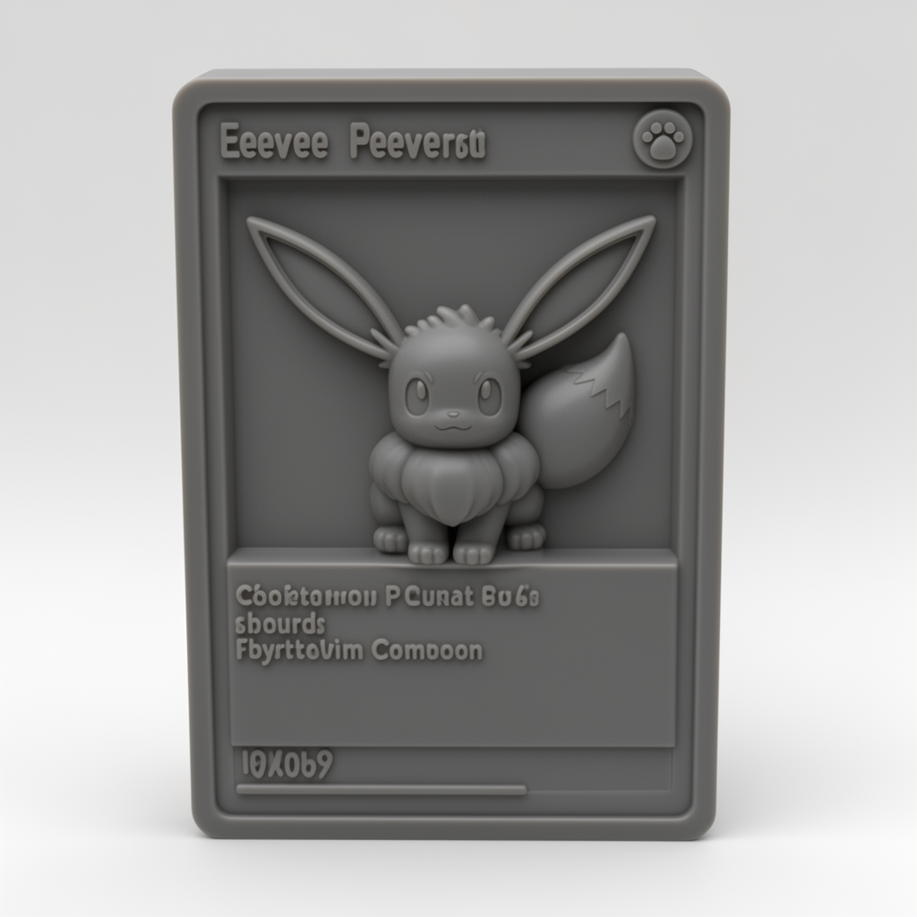 Eevee Pokémon Card Model free 3D printable STL