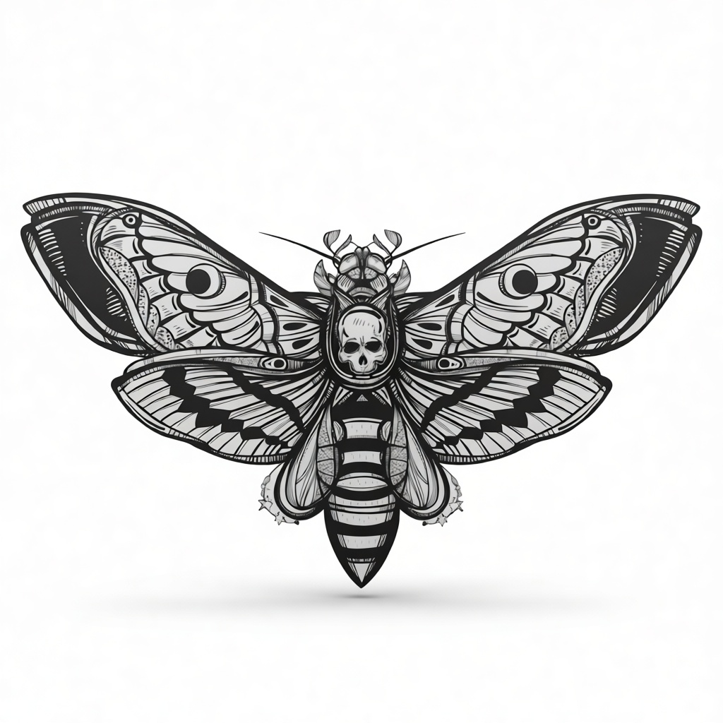 Death's-head Hawkmoth Illustration free 3D printable STL