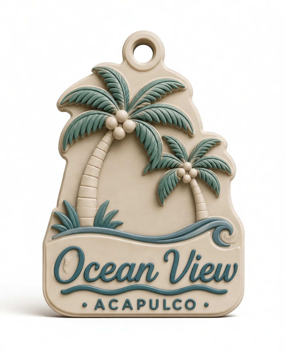 Ocean View Acapulco Keychain free 3D printable STL