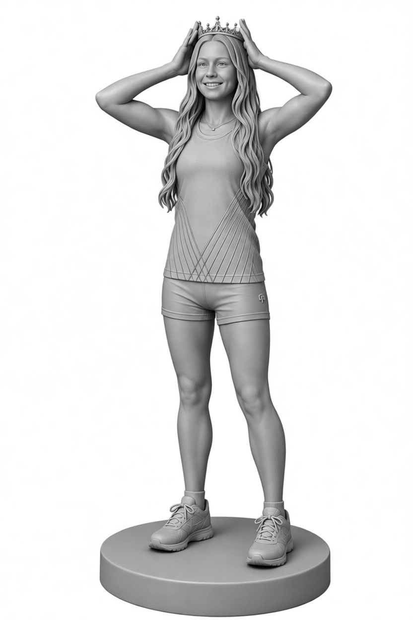 Young Woman Crown Figurine free 3D printable STL
