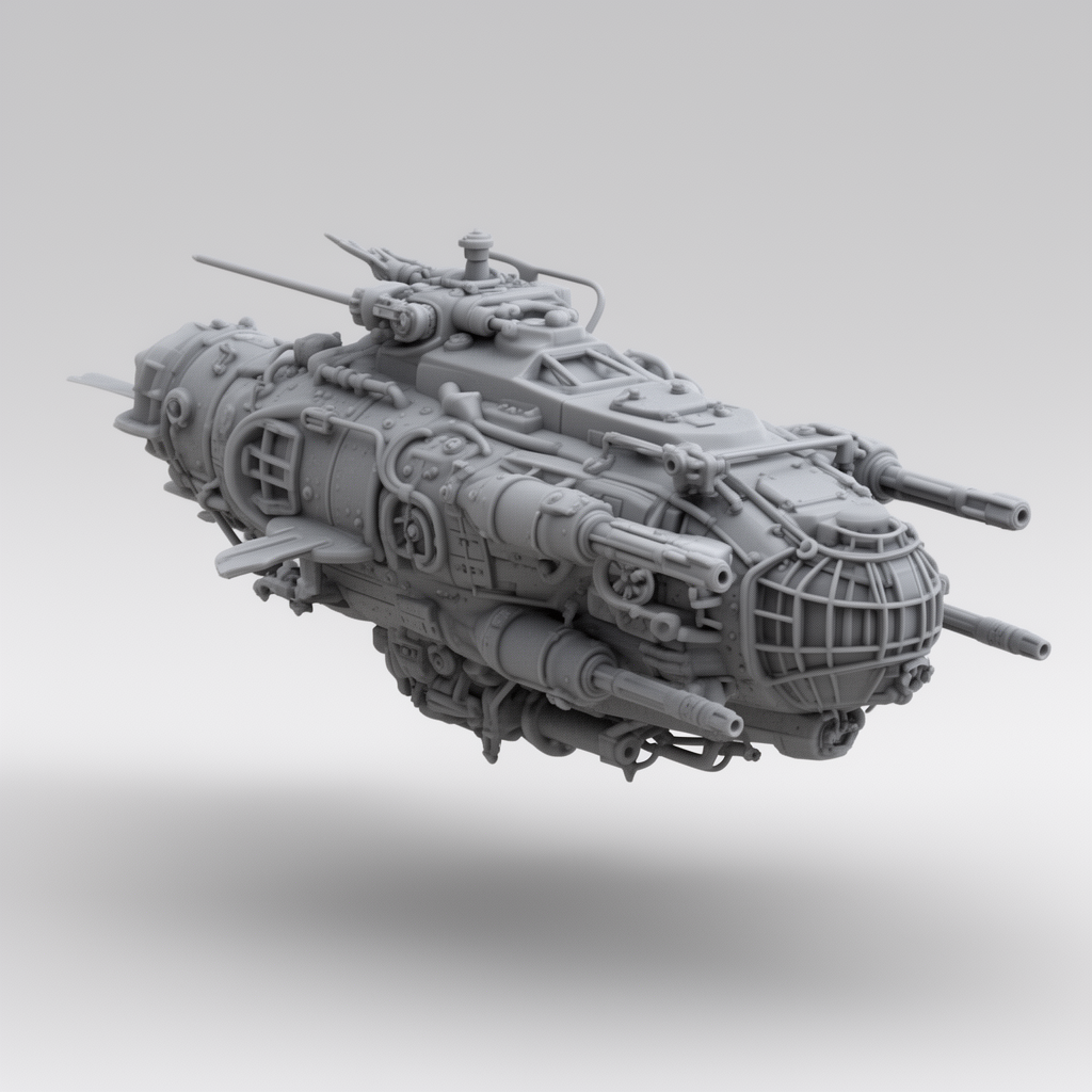 Steampunk Starship Model free 3D printable STL