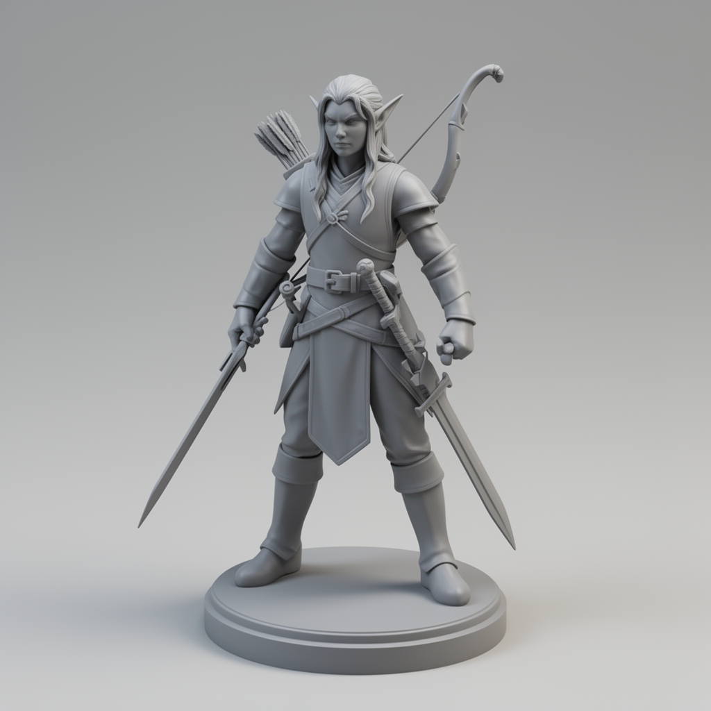 Elf Ranger Figurine free 3D printable STL