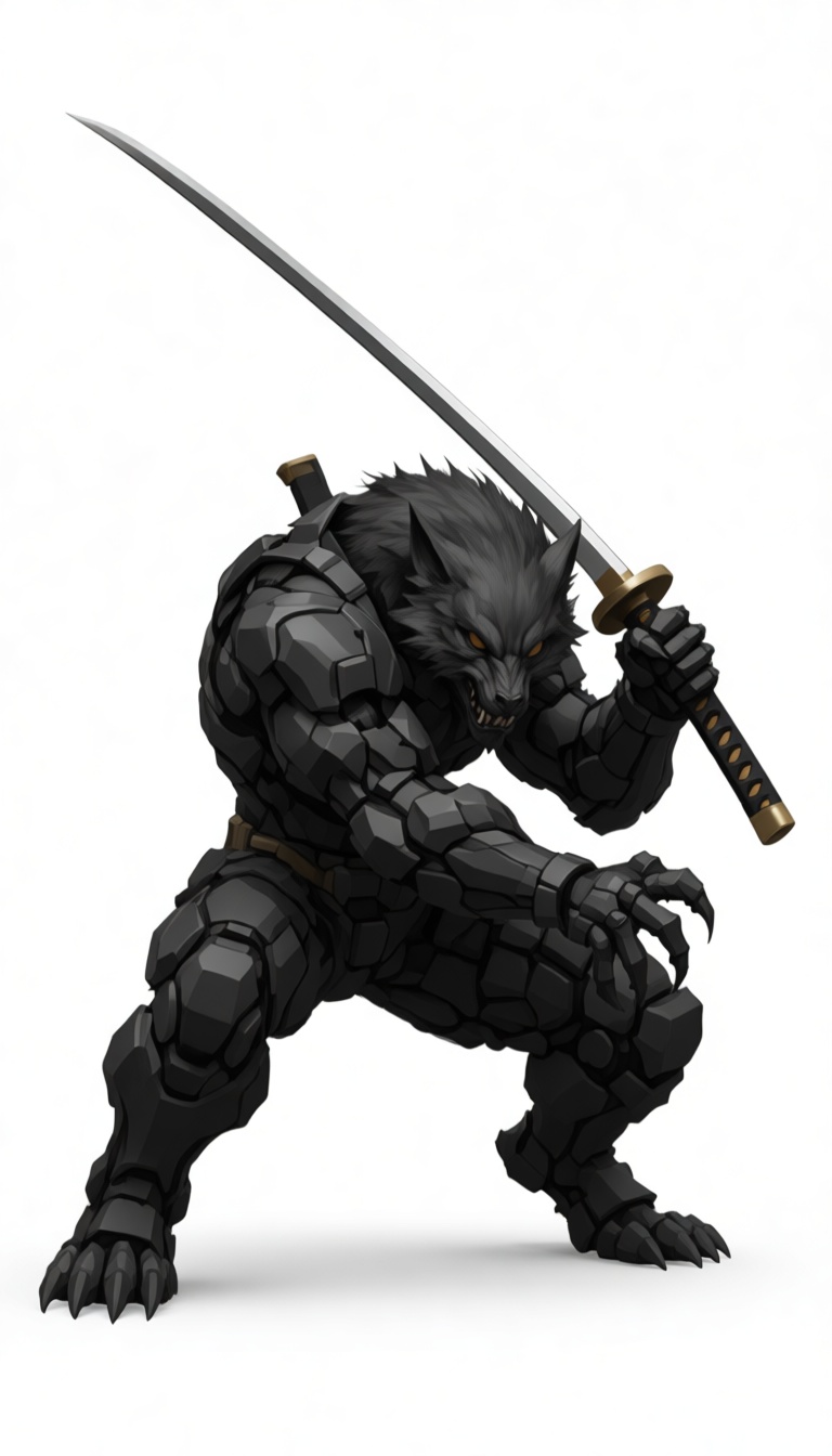 Werewolf Samurai Figurine free 3D printable STL