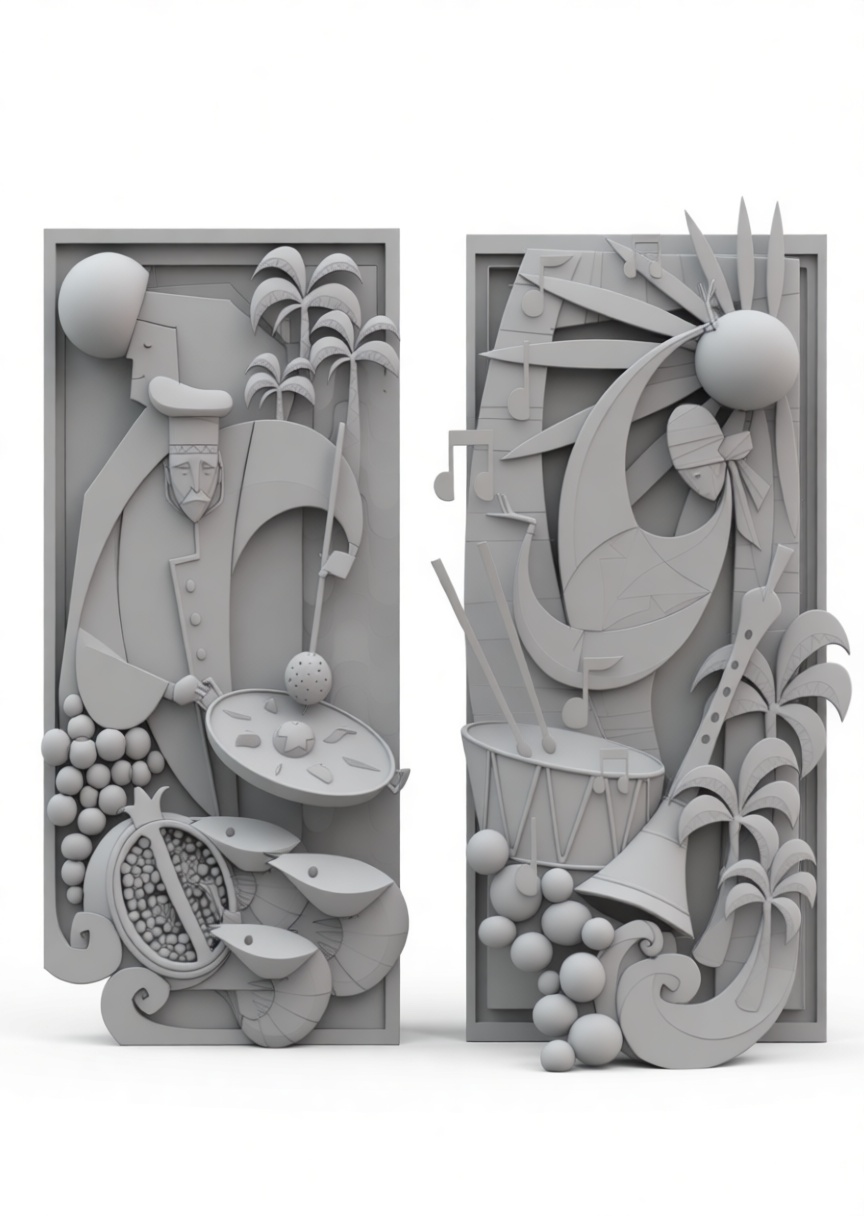 Caribbean Festivals Relief Panels free 3D printable STL