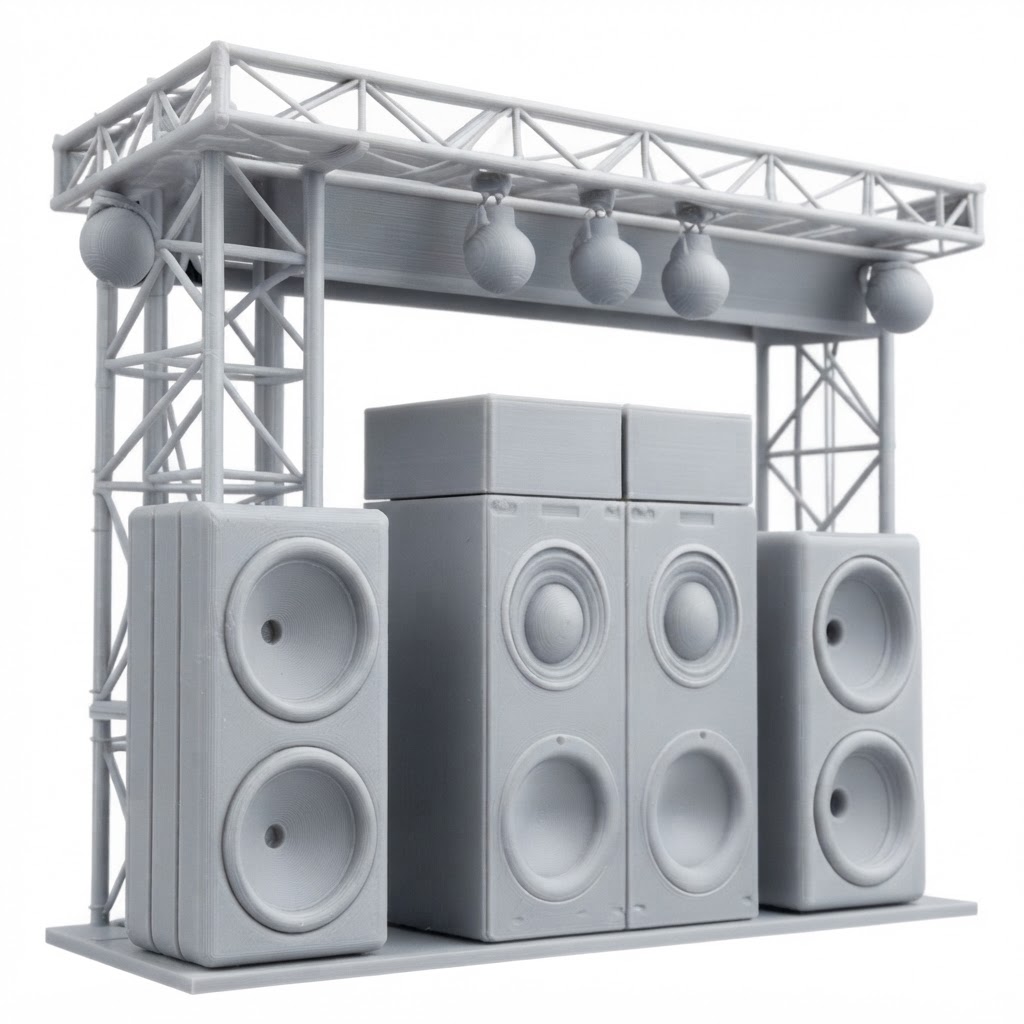DJ Stage Speaker Set free 3D printable STL