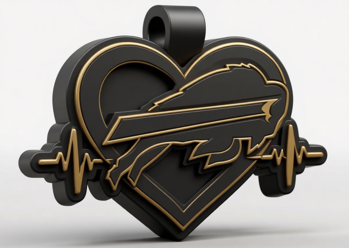 Buffalo Bills Heart Pendant free 3D printable STL