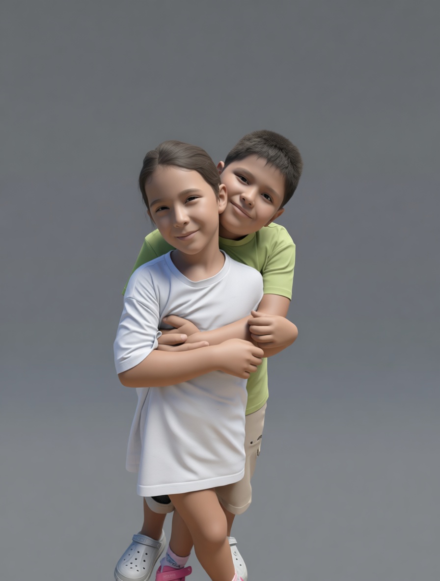 Hugging Kids Figurine free 3D printable STL