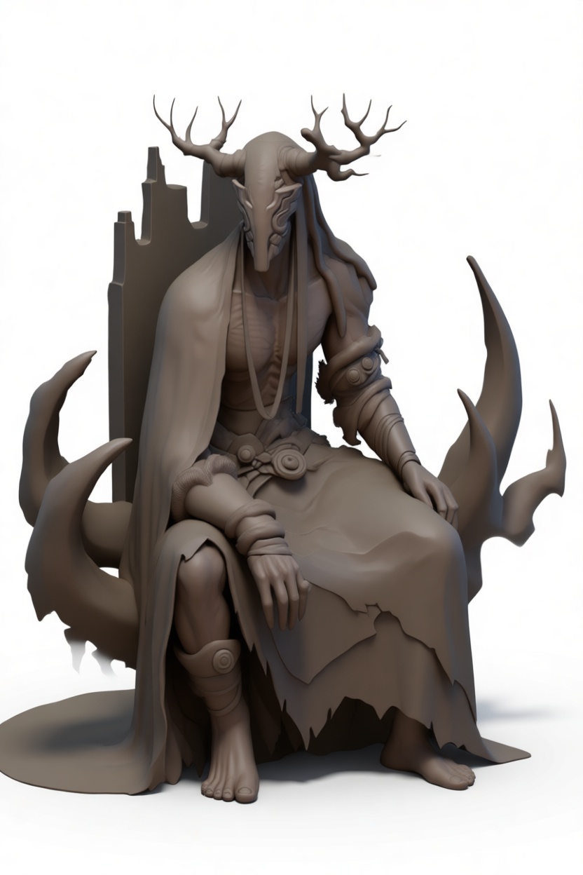 Horned Forest Guardian Figurine free 3D printable STL
