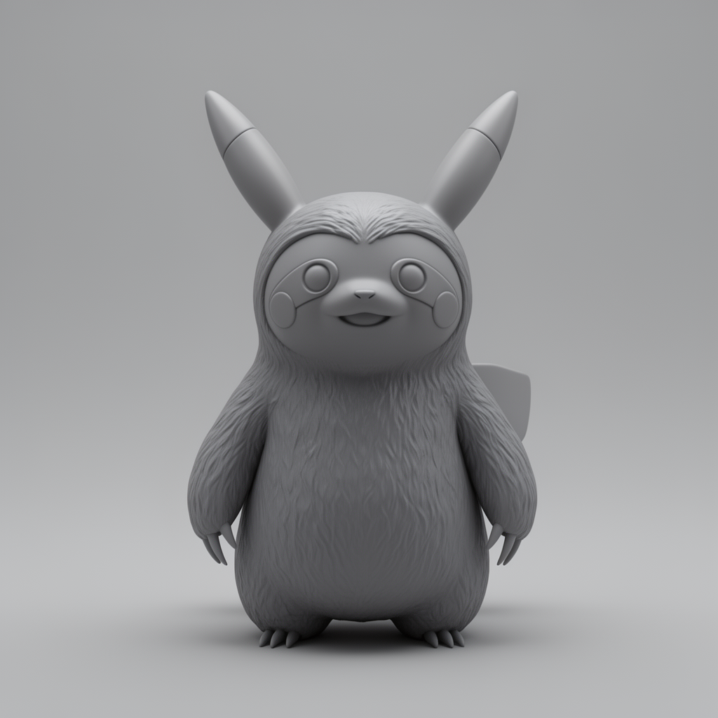 Sloth Pikachu Figurine free 3D printable STL