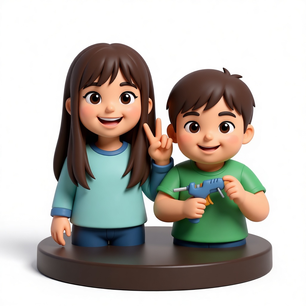 Cartoon Siblings Figurines free 3D printable STL