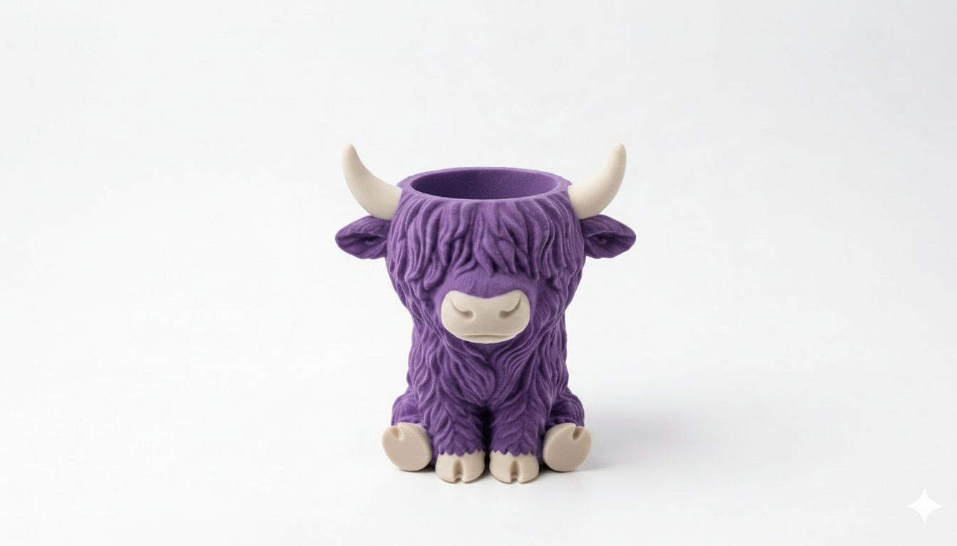 Highland Cow Planter free 3D printable STL