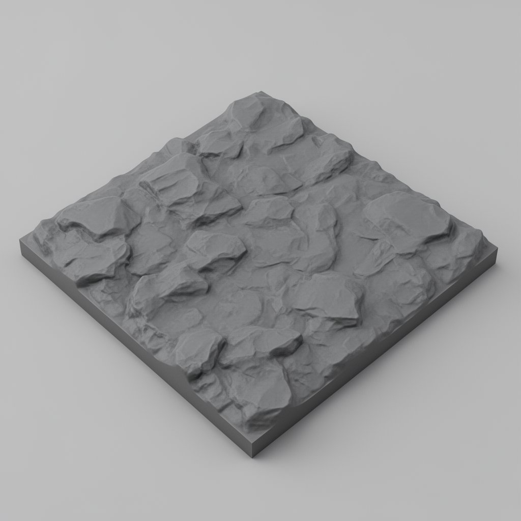 Rocky Texture Plate free 3D printable STL
