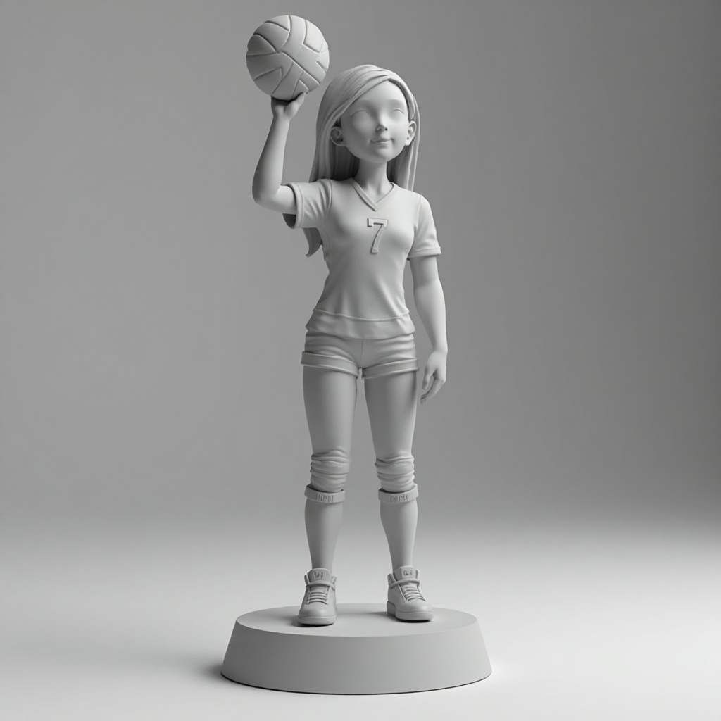7th Grade Girl Volleyball Figurine free 3D printable STL