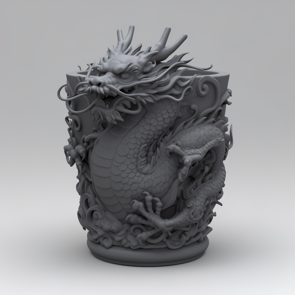 Dragon Decorative Plant Pot free 3D printable STL