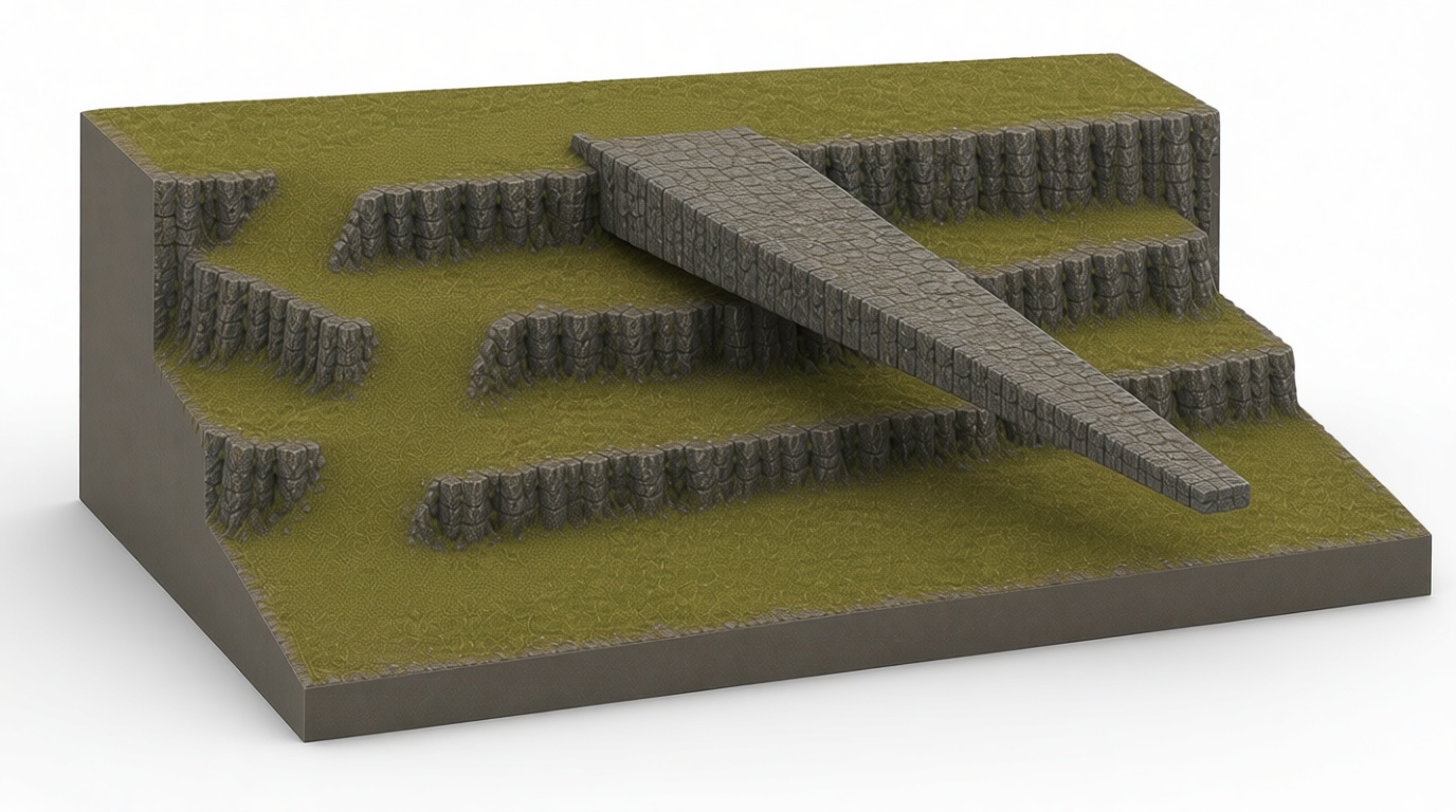 Fortress Bridge Terrain Model free 3D printable STL