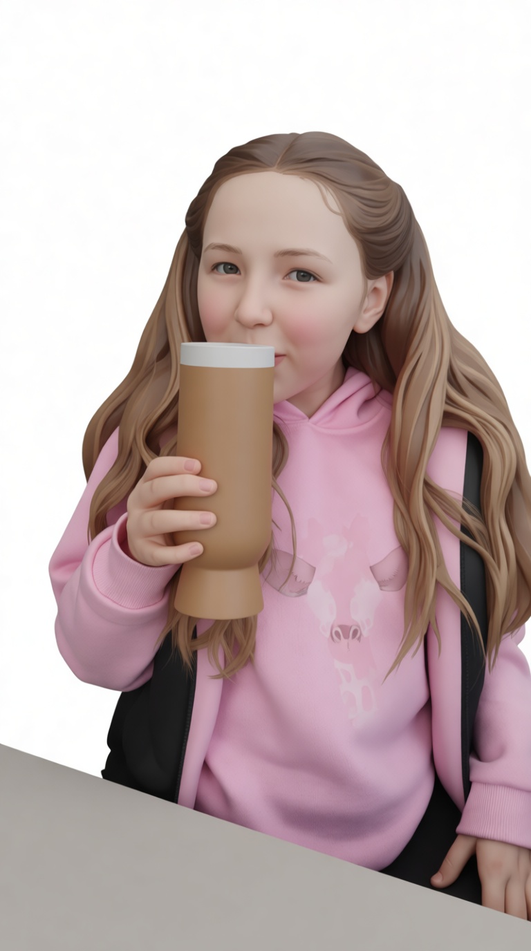 Girl Drinking Tumbler Figurine free 3D printable STL