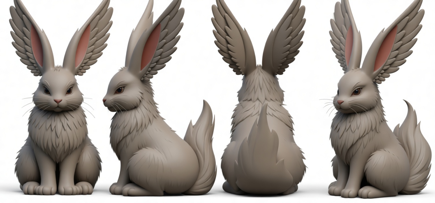 Winged Rabbit Figurine free 3D printable STL