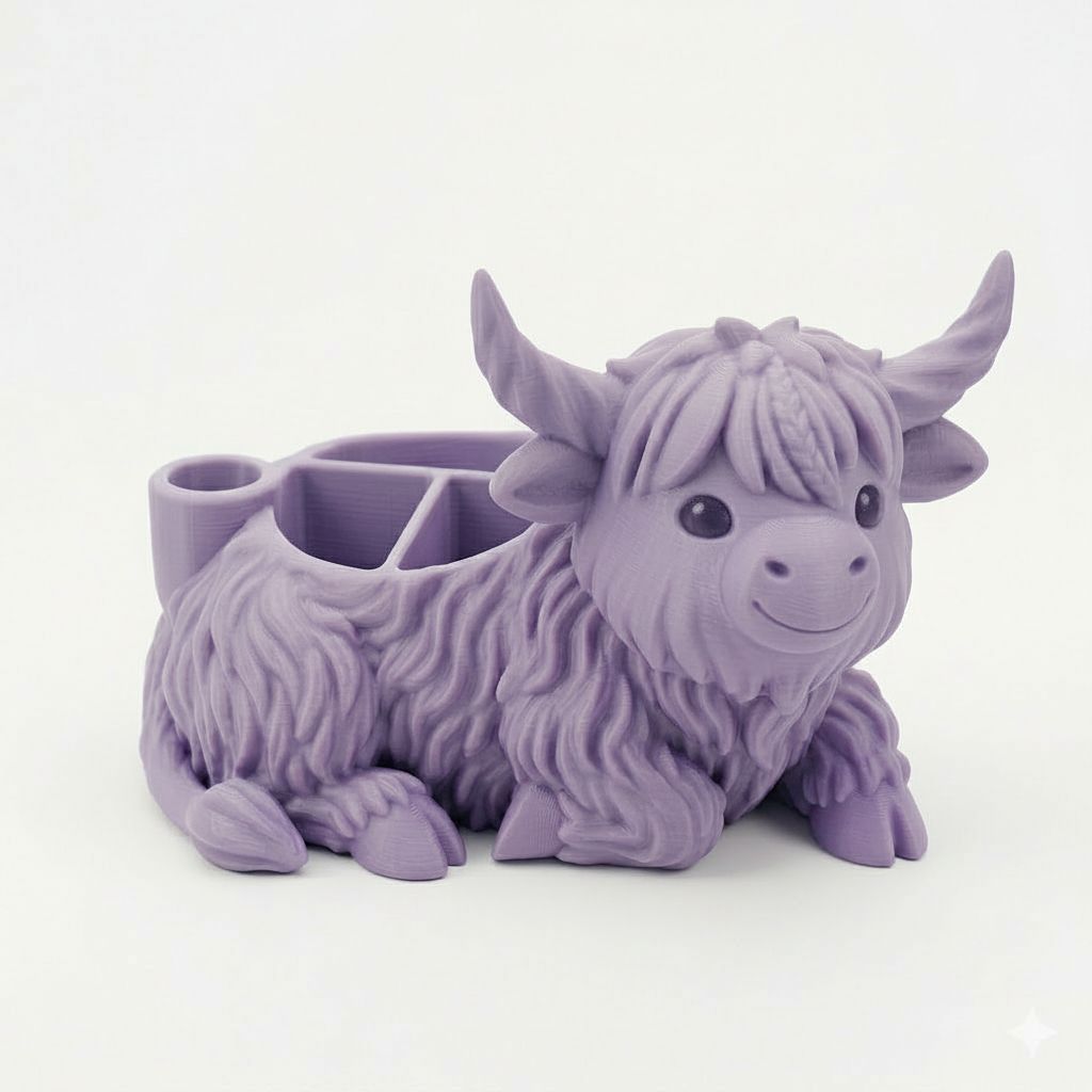Highland Cow Desk Organizer free 3D printable STL