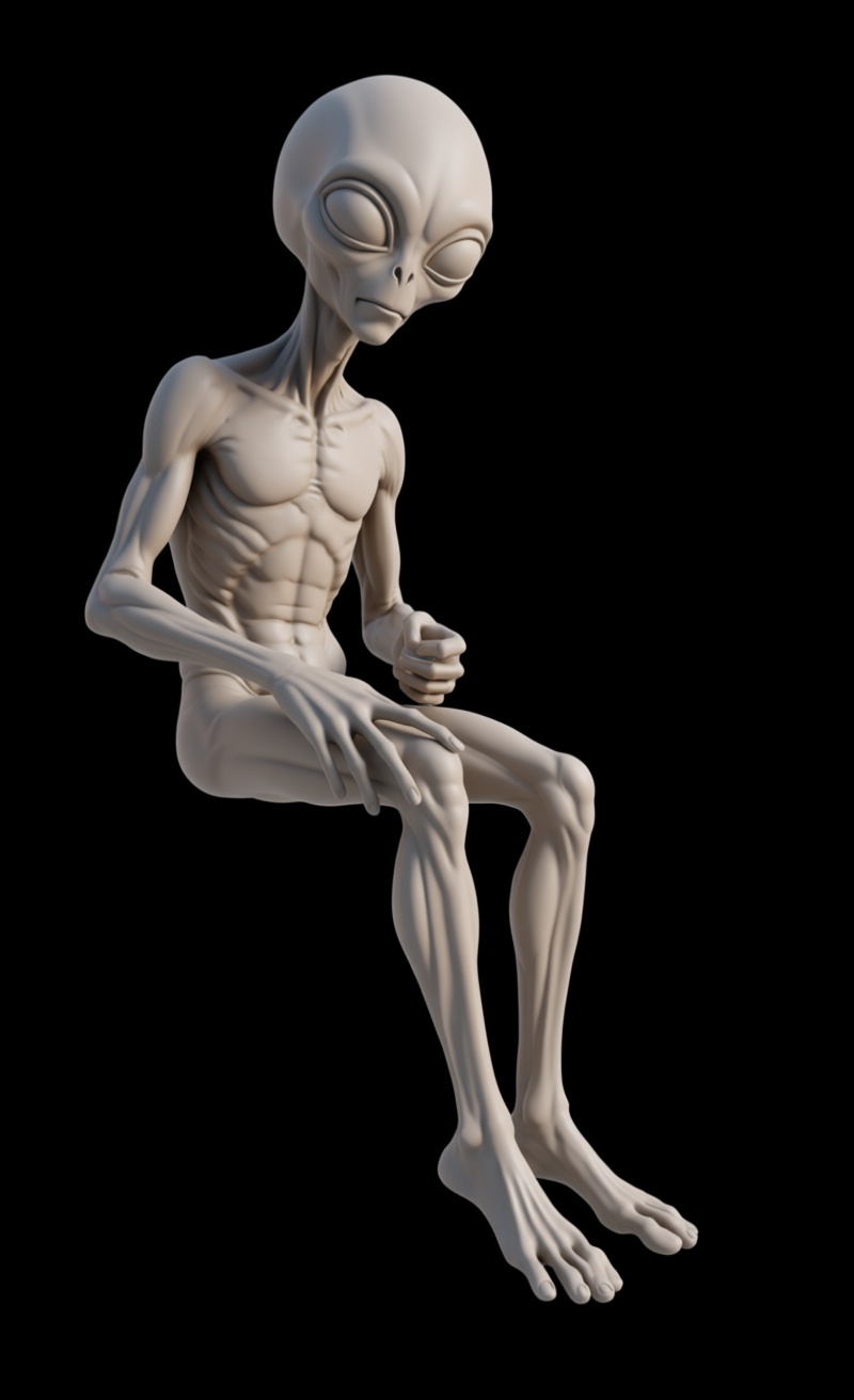 Grey Alien Figurine free 3D printable STL