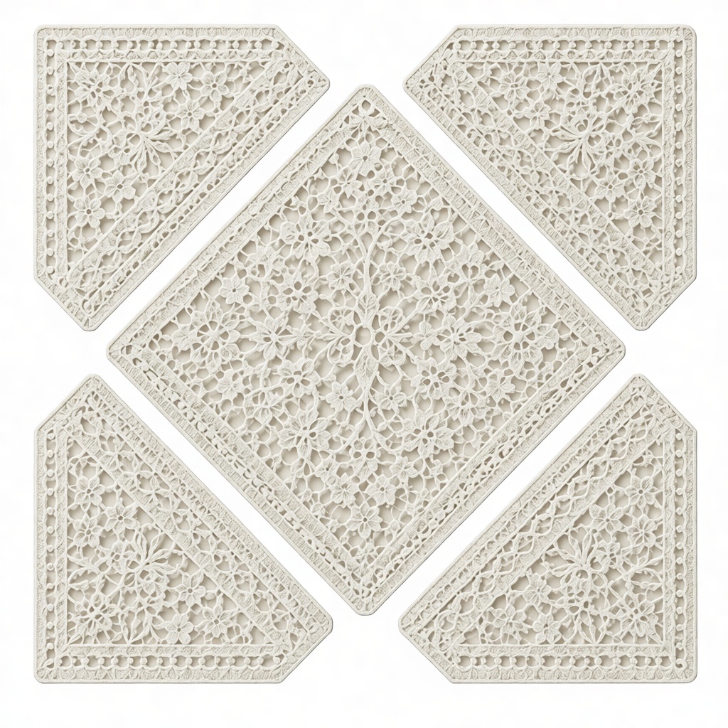 Floral Lace Table Coaster Set free 3D printable STL
