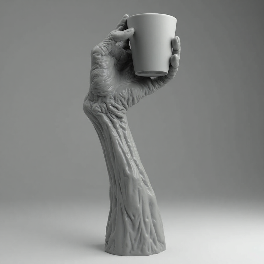 Grotesque Zombie Arm Cupholder free 3D printable STL