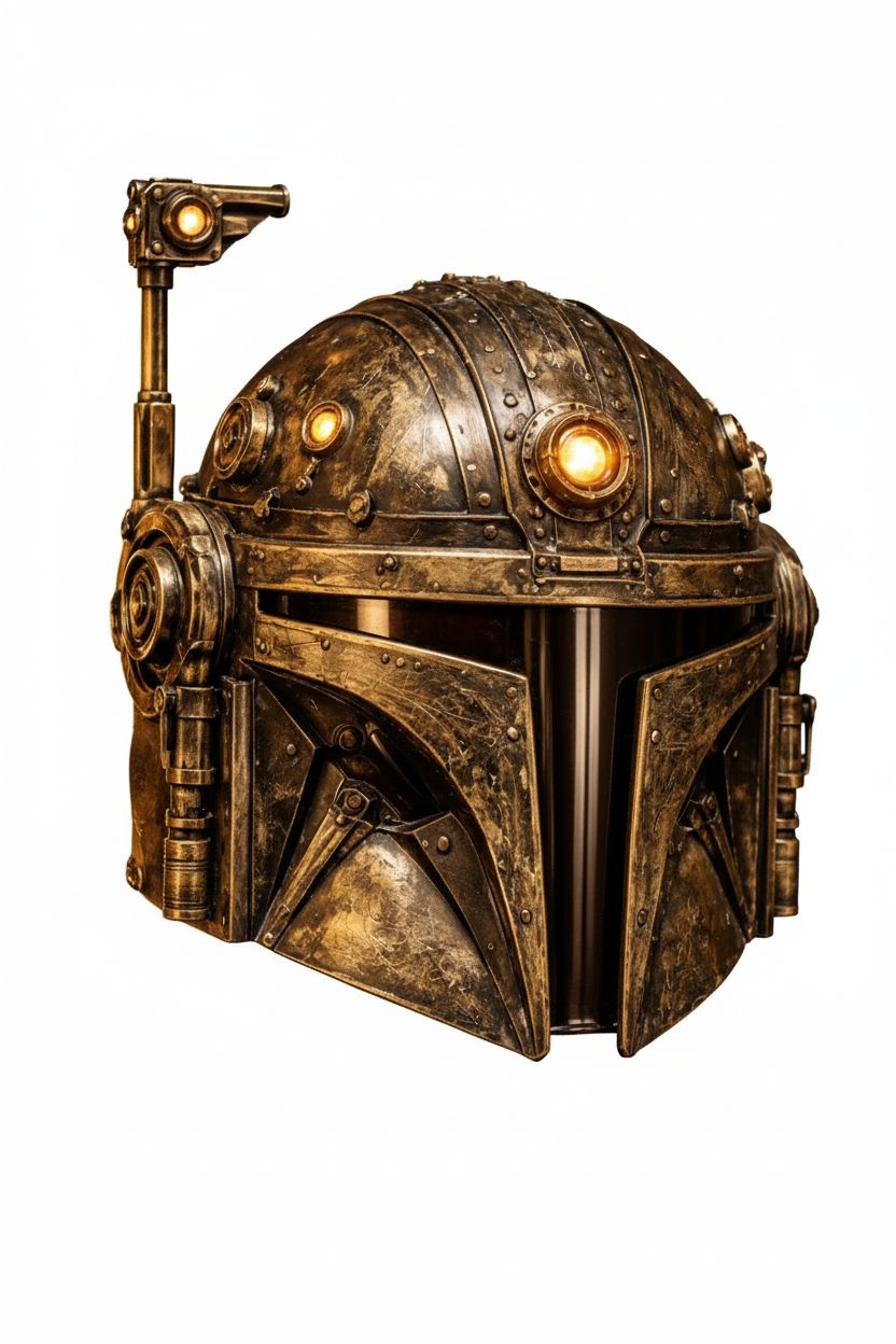 Mandalorian Steampunk Helmet free 3D printable STL