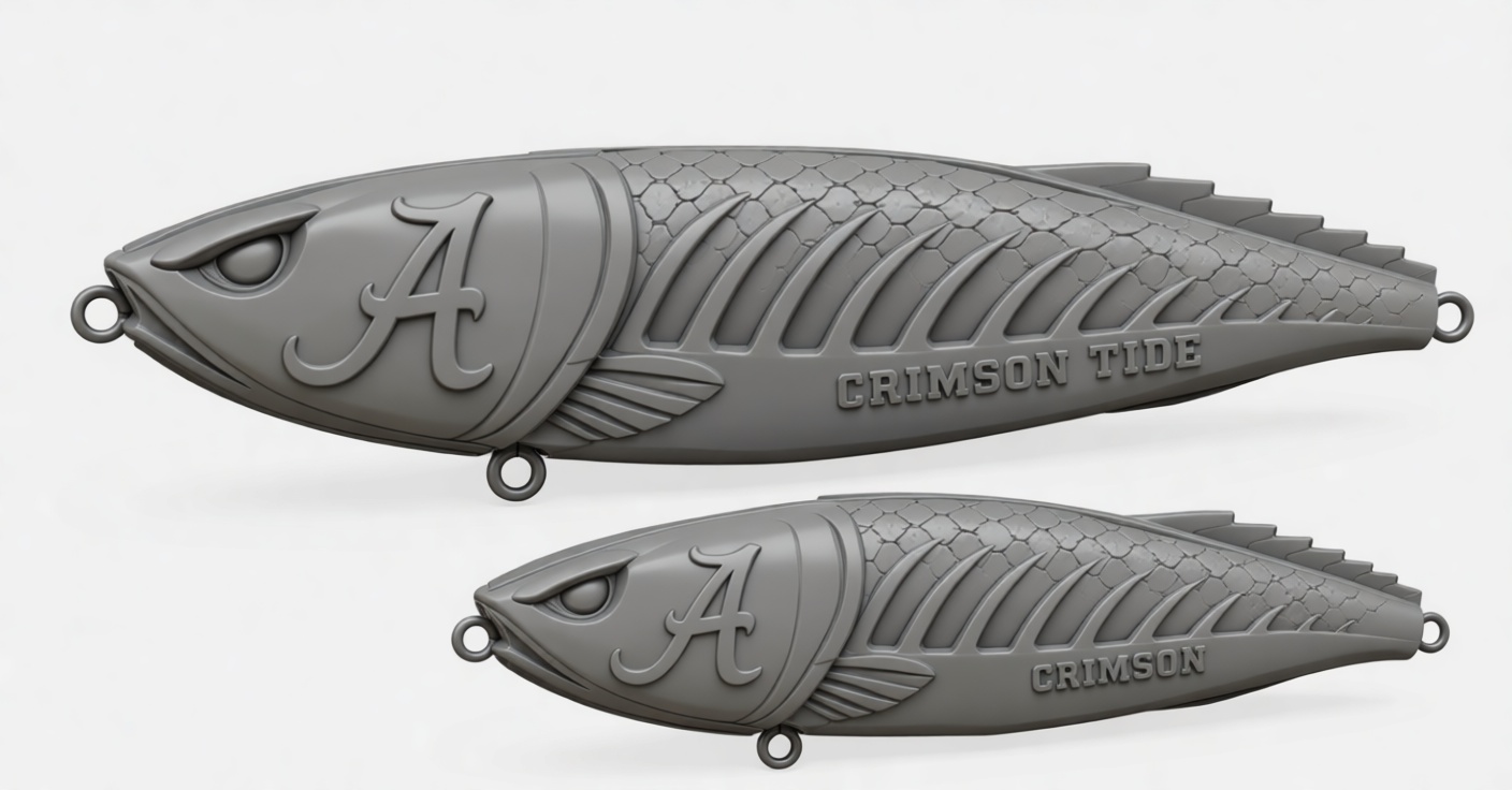 Crimson Tide Fishing Lure free 3D printable STL