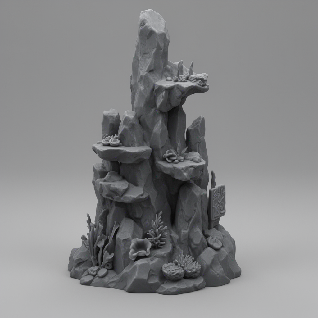 Aquarium Rocky Decoration free 3D printable STL