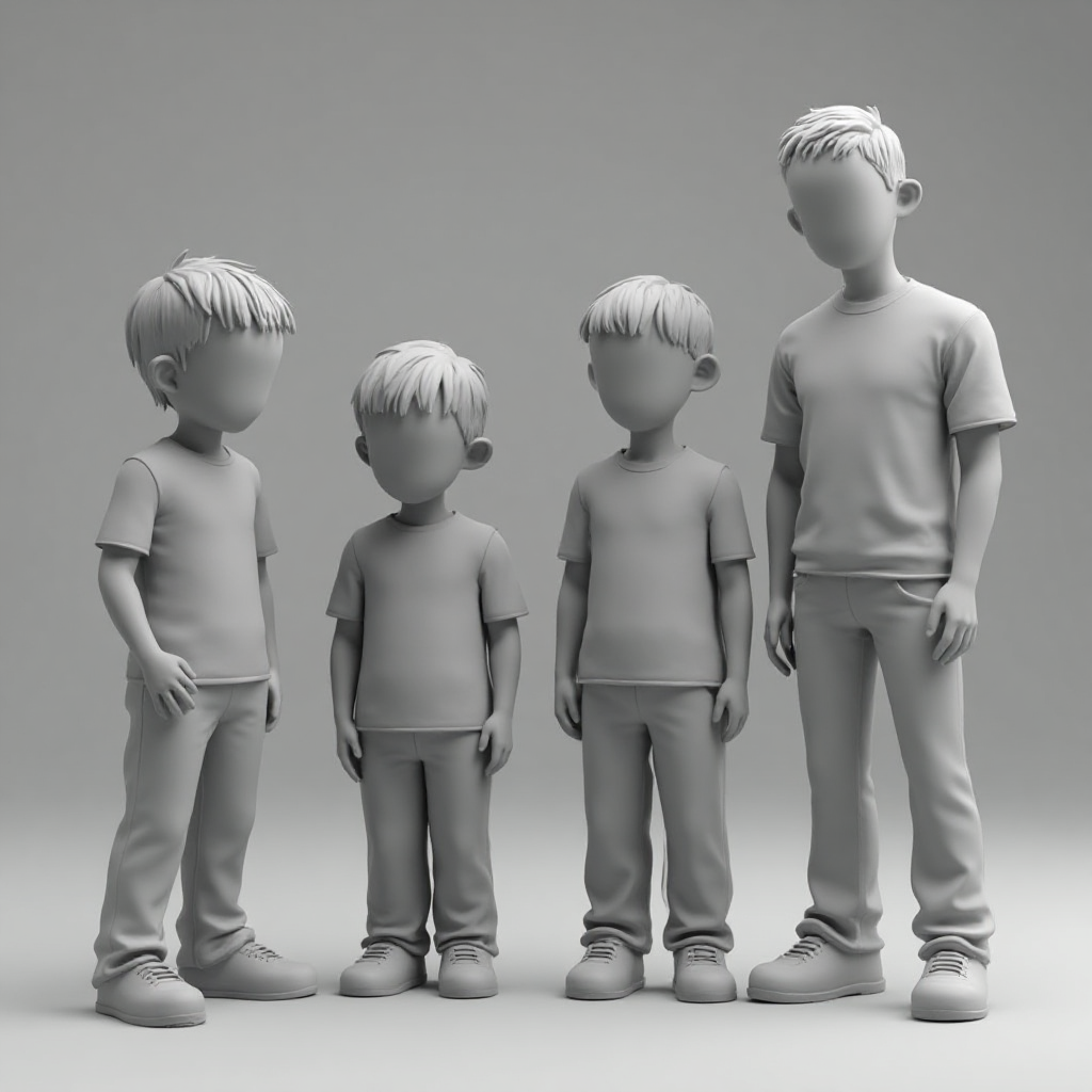 Casual Family Line Figurine free 3D printable STL