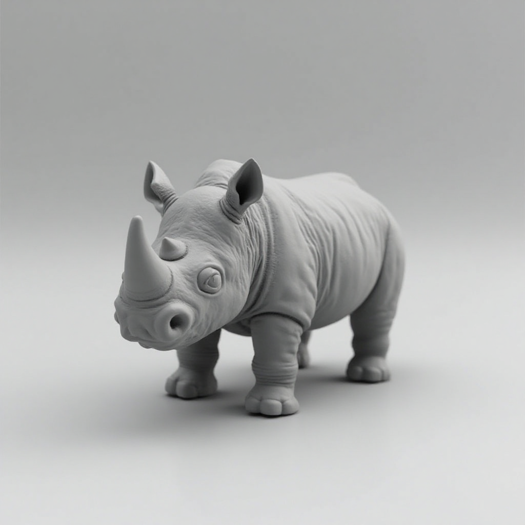 Realistic Rhino Charm free 3D printable STL