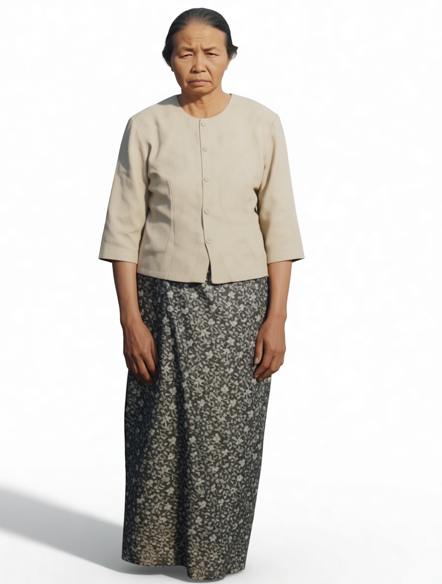 Elderly Asian Woman Model free 3D printable STL