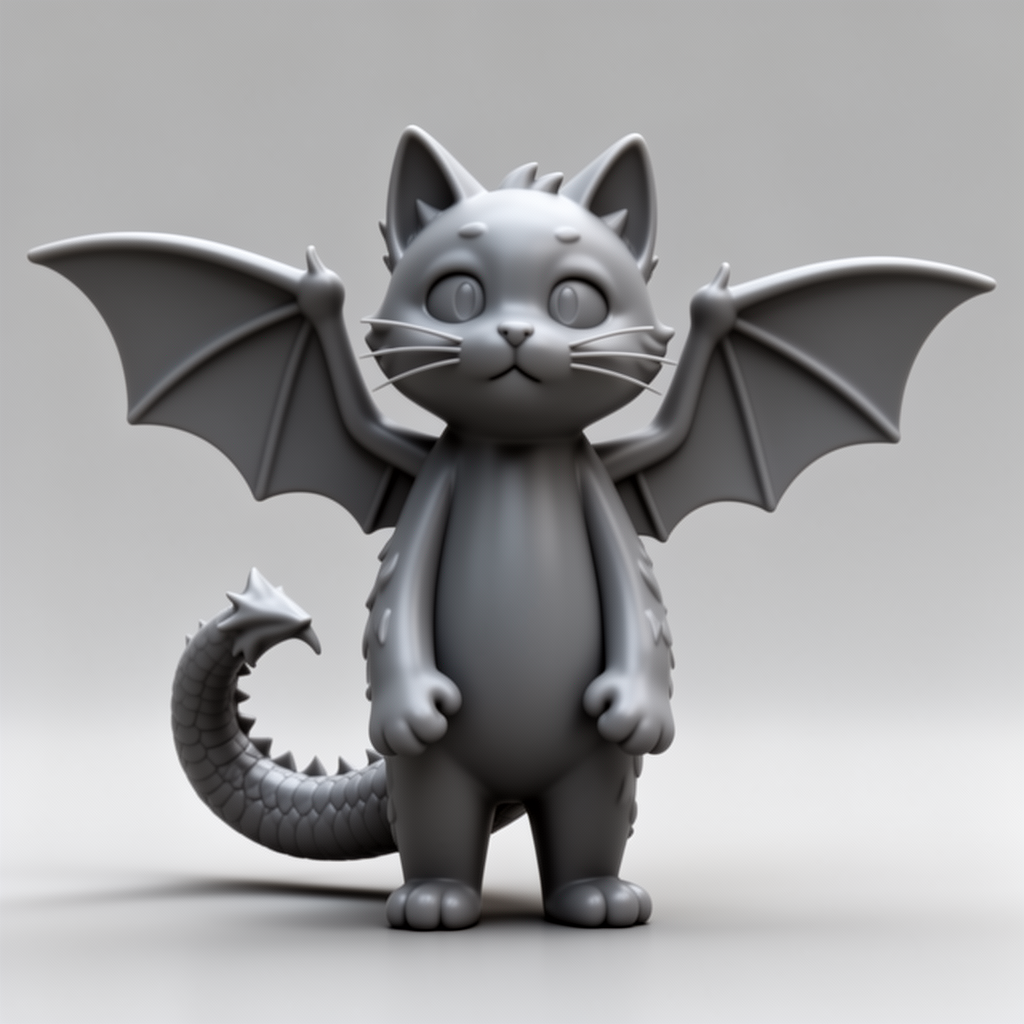Flexi Cartoon Cat Figurine free 3D printable STL