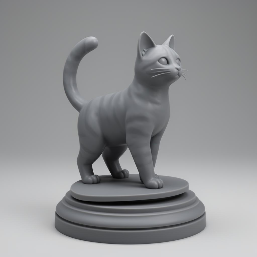 Orange Tabby Cat Figurine free 3D printable STL