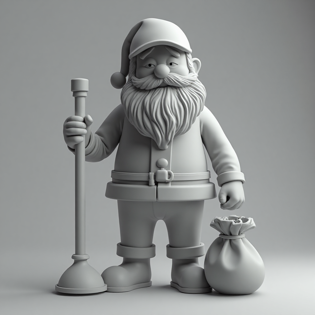 Santa Plumber Figurine free 3D printable STL