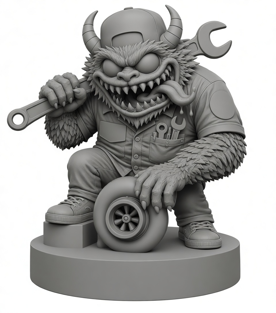 Mechanic Monster Figurine free 3D printable STL