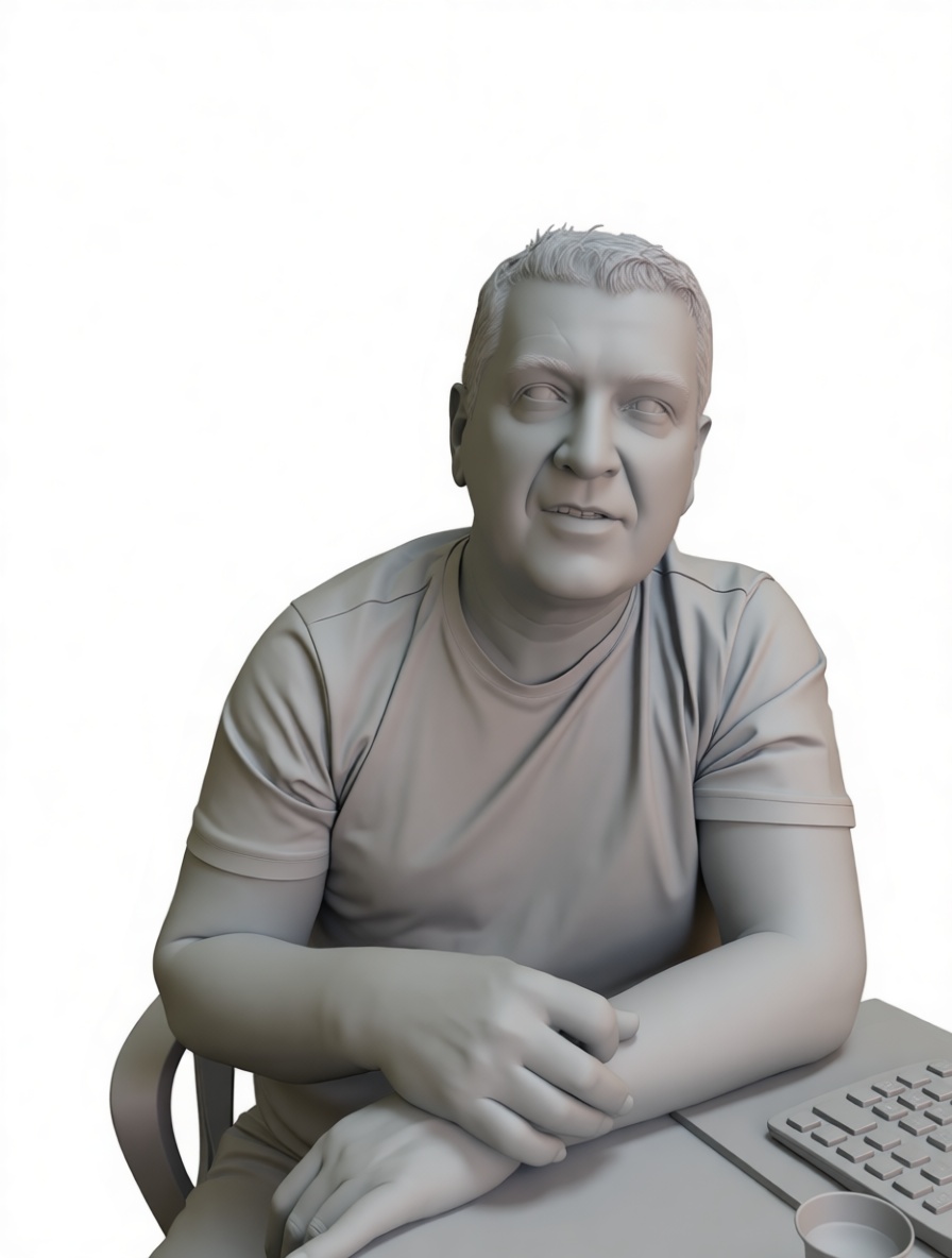 Seated Man Figurine free 3D printable STL
