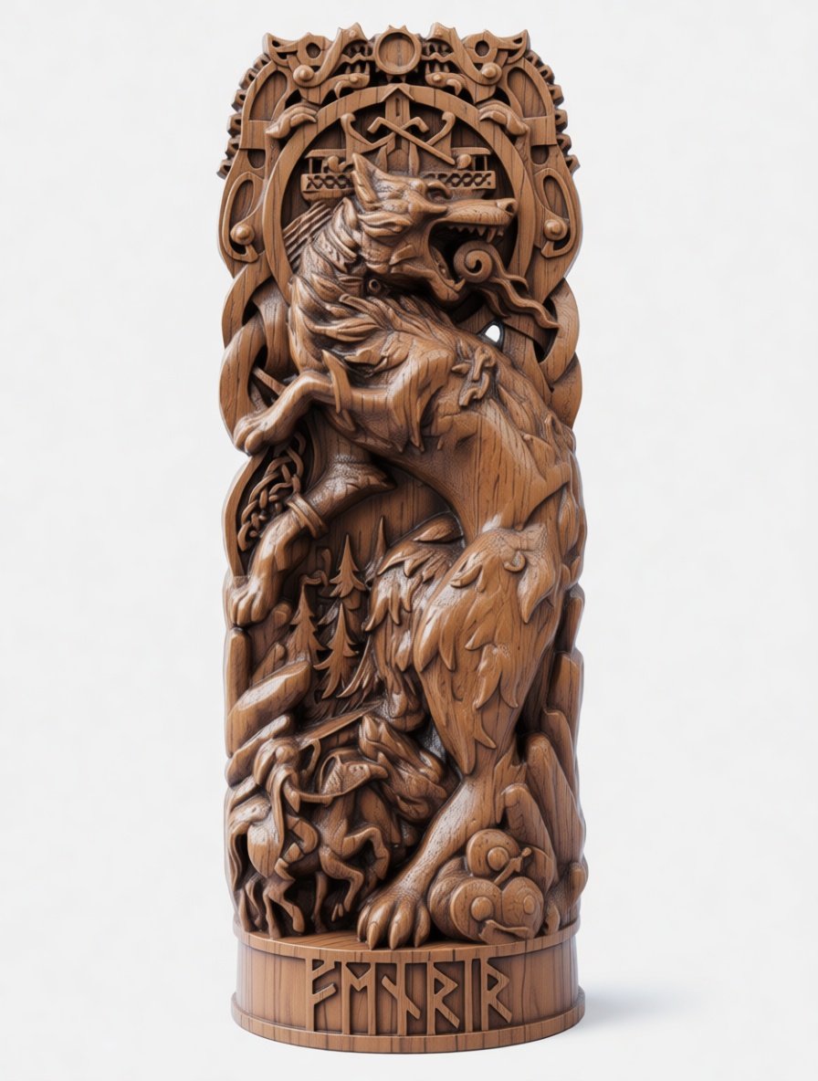 Fenrir Norse Wolf Statue free 3D printable STL