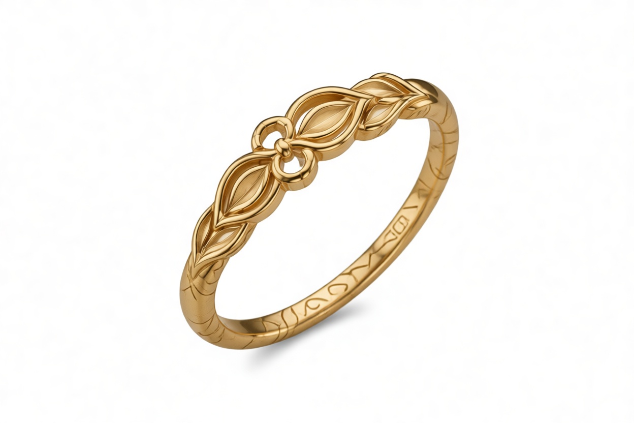 Leaf Pattern Gold Ring free 3D printable STL