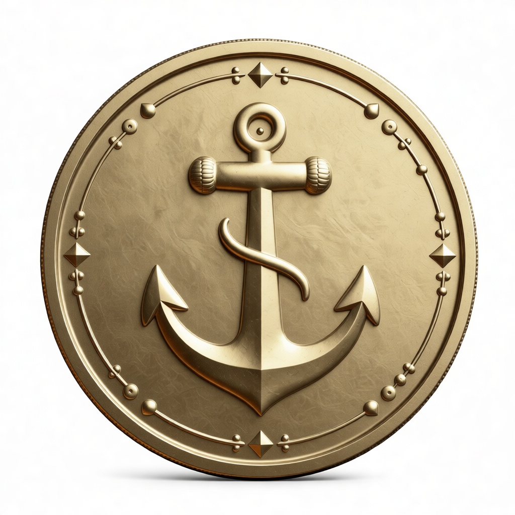 Nautical Anchor Coin free 3D printable STL