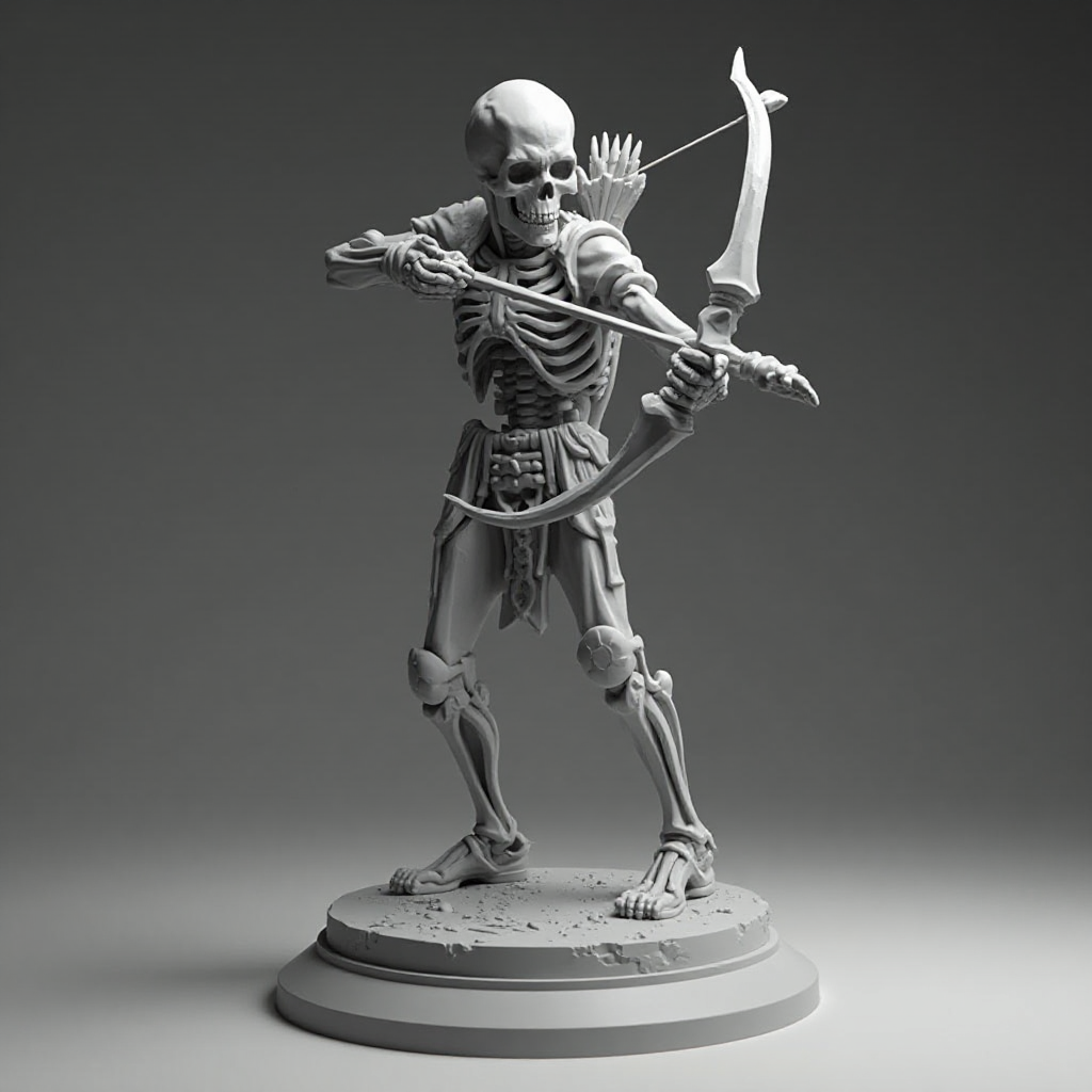 Skeleton Archer Figurine free 3D printable STL