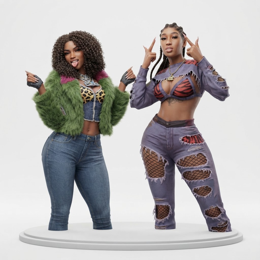 Stylish Hip Hop Duo Figurines free 3D printable STL