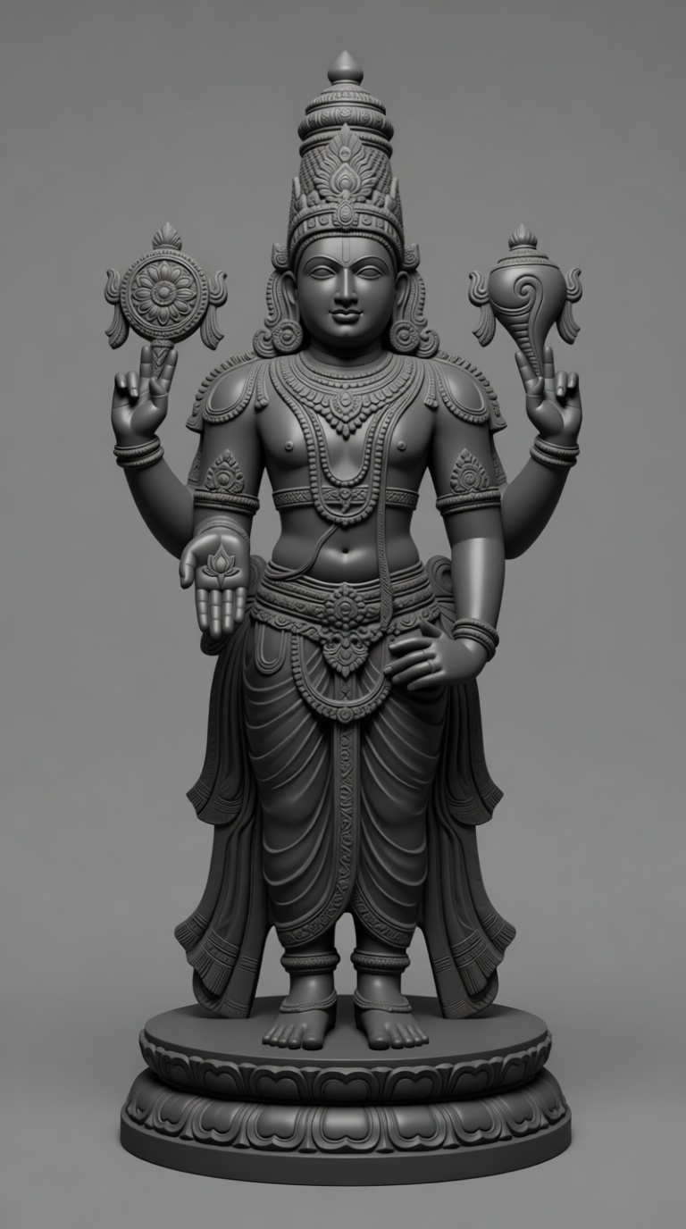 Vishnu Standing Statue free 3D printable STL