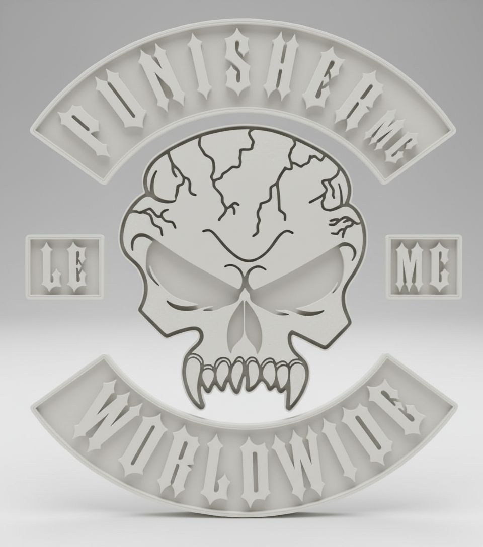 Punisher Logo Design free 3D printable STL