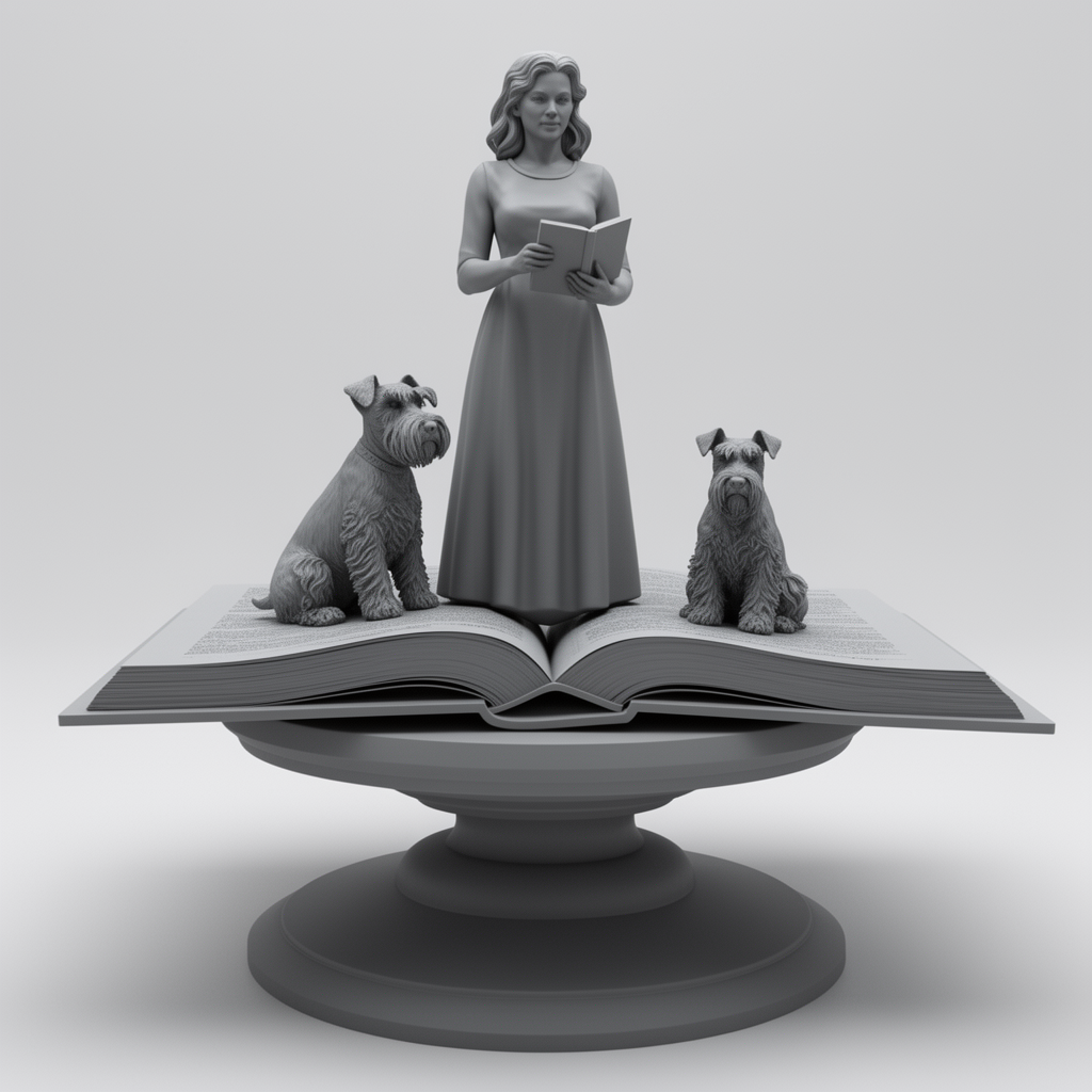 Woman with Schnauzers Figurine free 3D printable STL