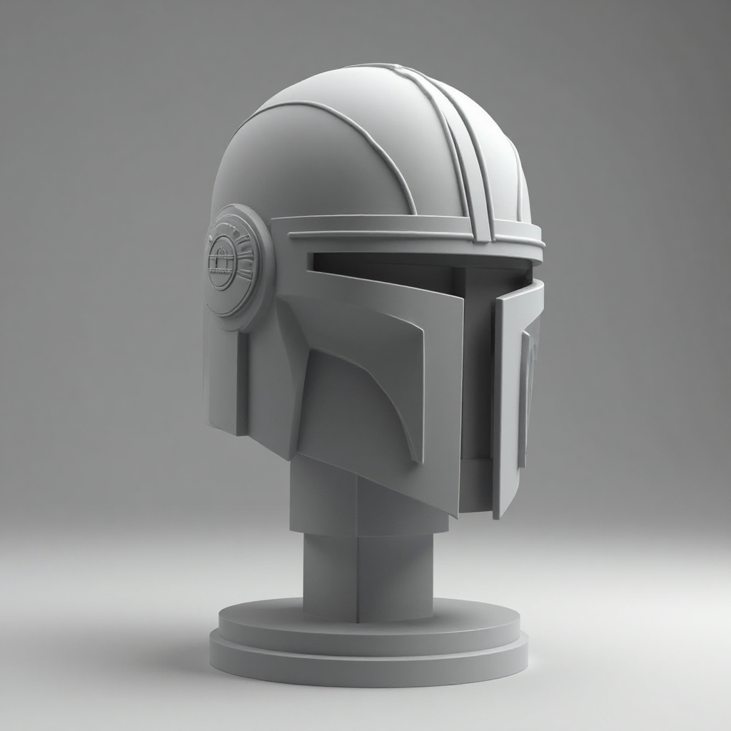 Mandalorian Helmet Sculpture free 3D printable STL