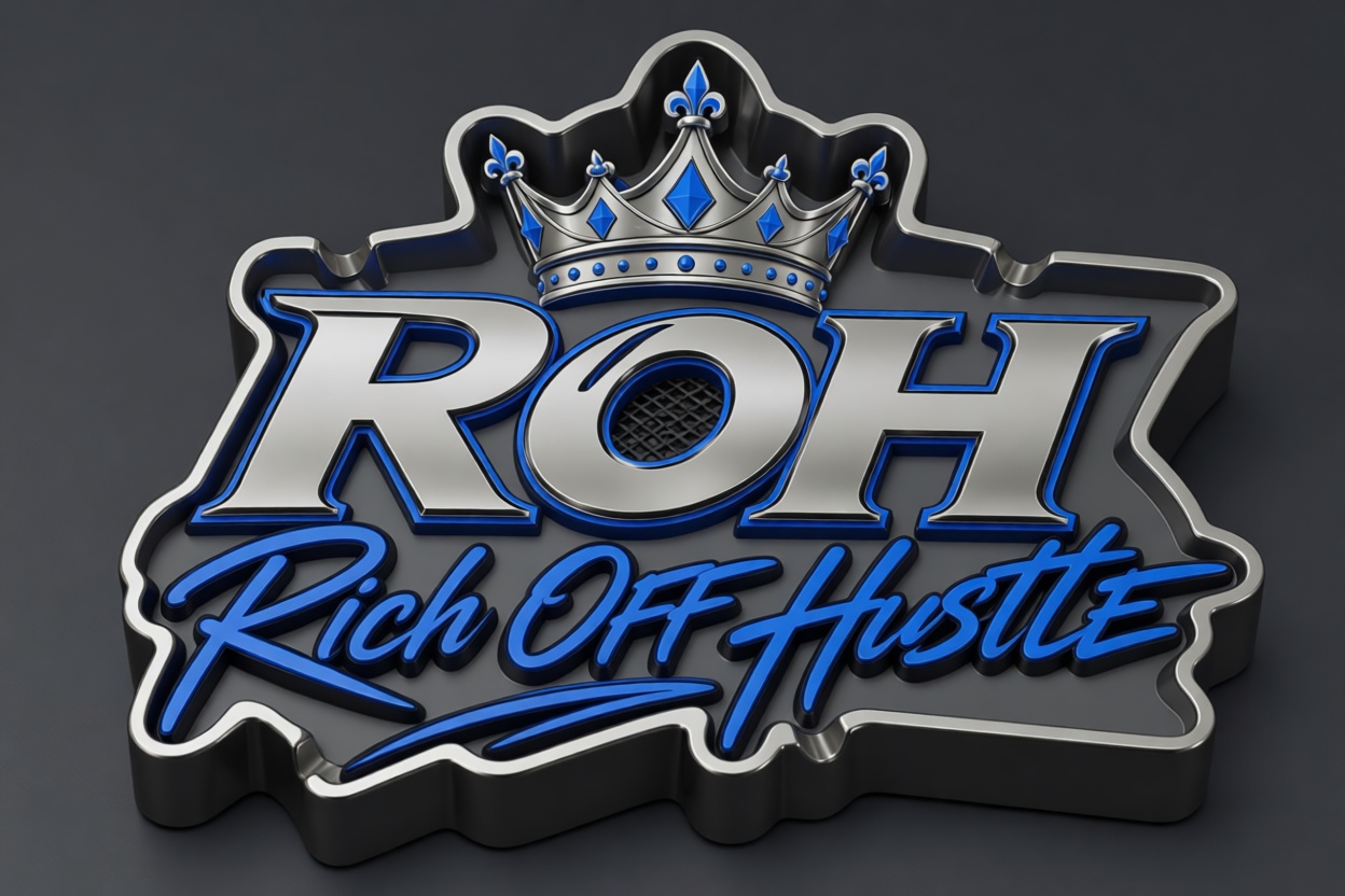 ROH Rich Off Hustle Logo free 3D printable STL