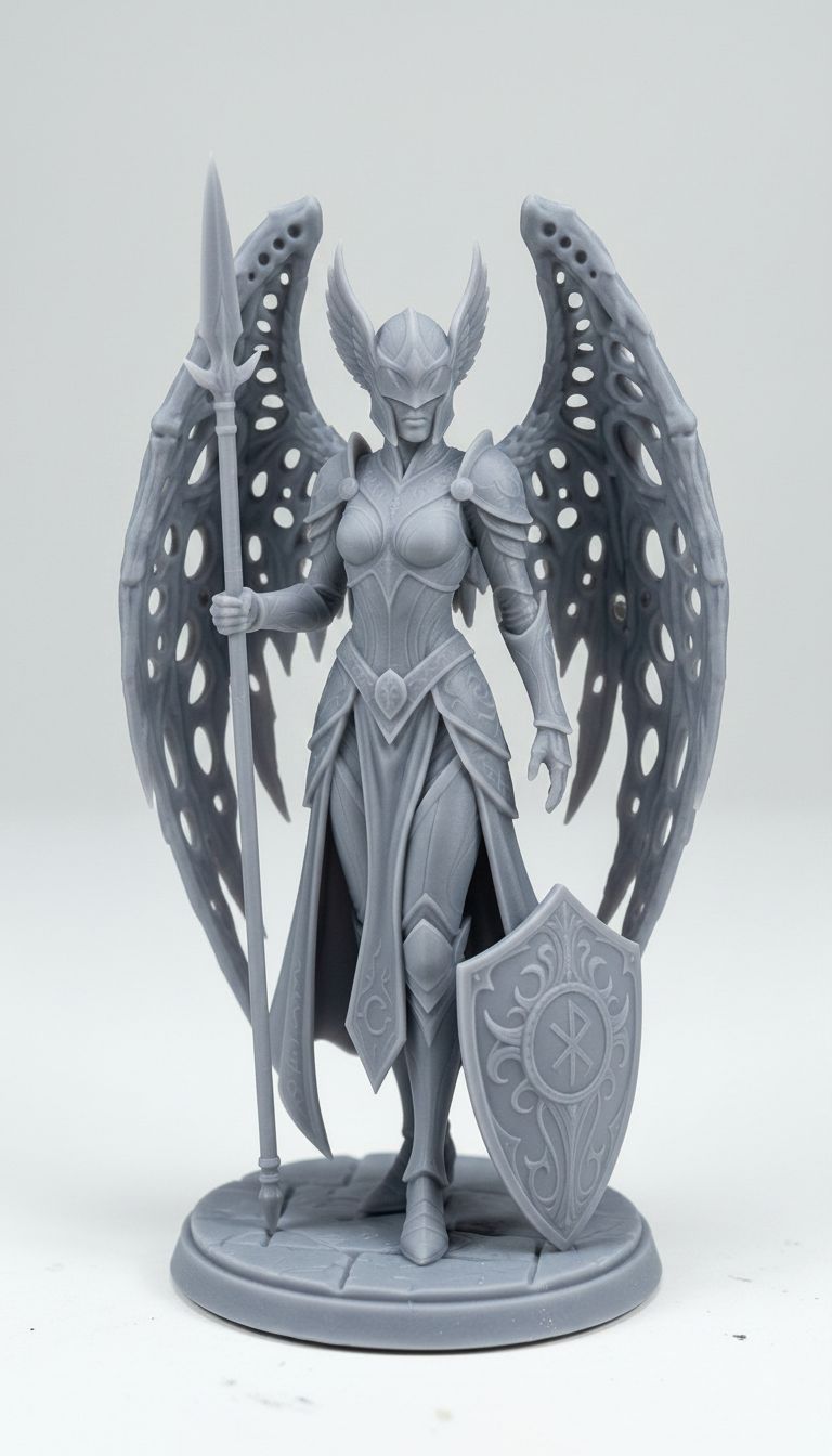 Armored Valkyrie Figurine free 3D printable STL