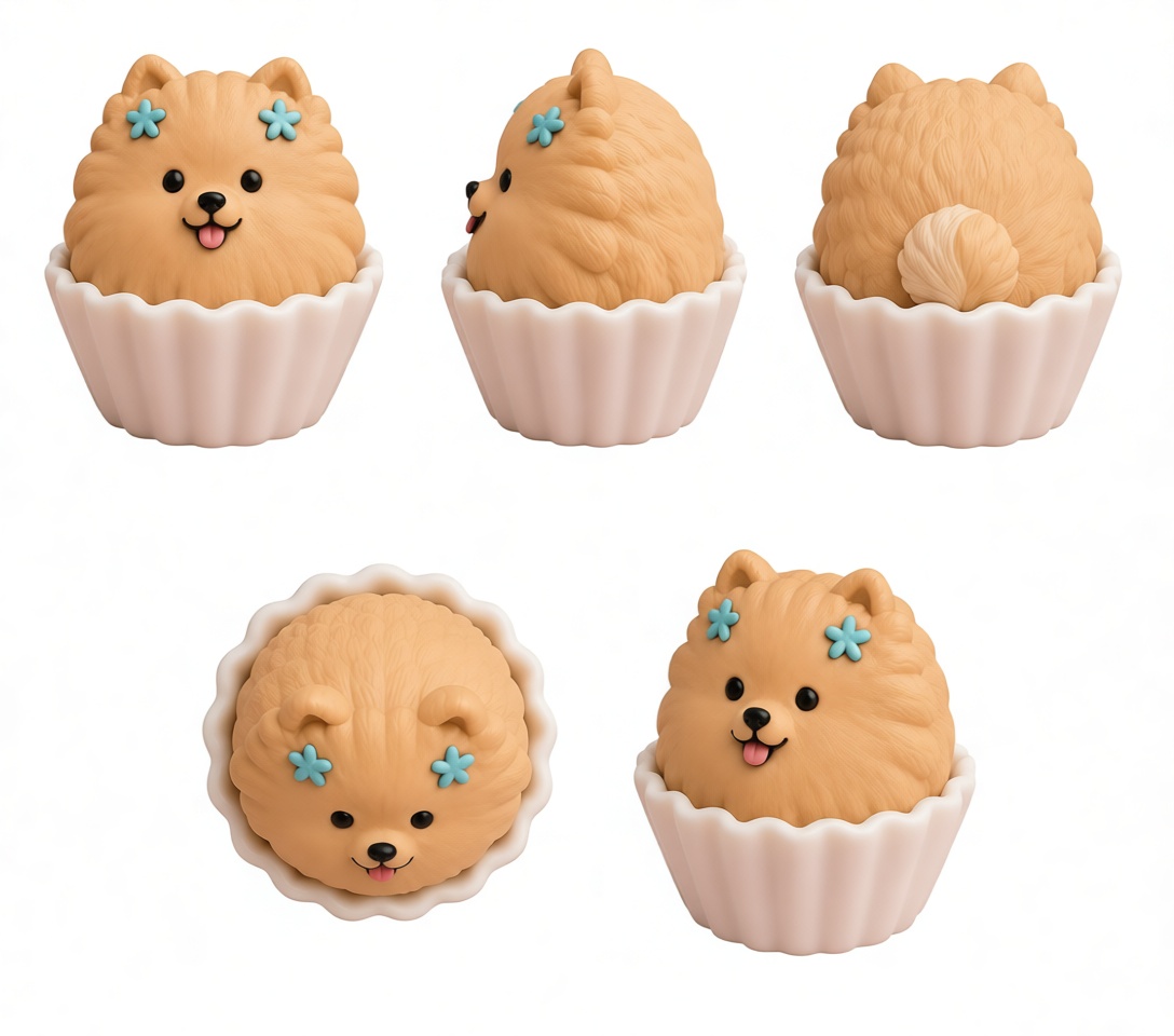 Pomeranian Cupcake Figurine free 3D printable STL