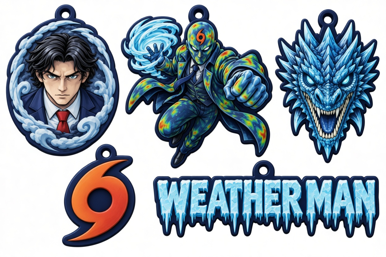 Weather Man Keychain Set free 3D printable STL