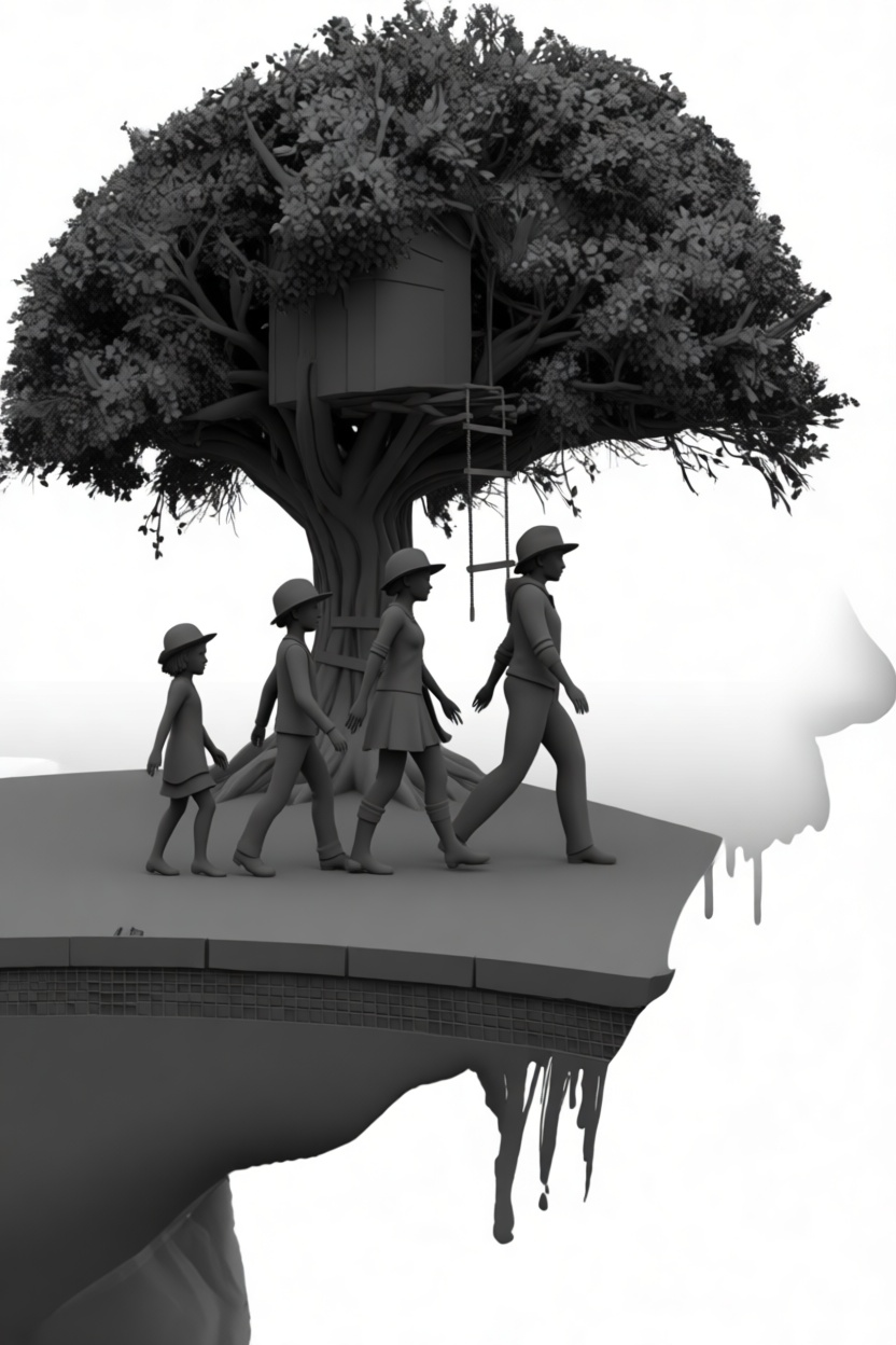 Family Walking Sculpture free 3D printable STL